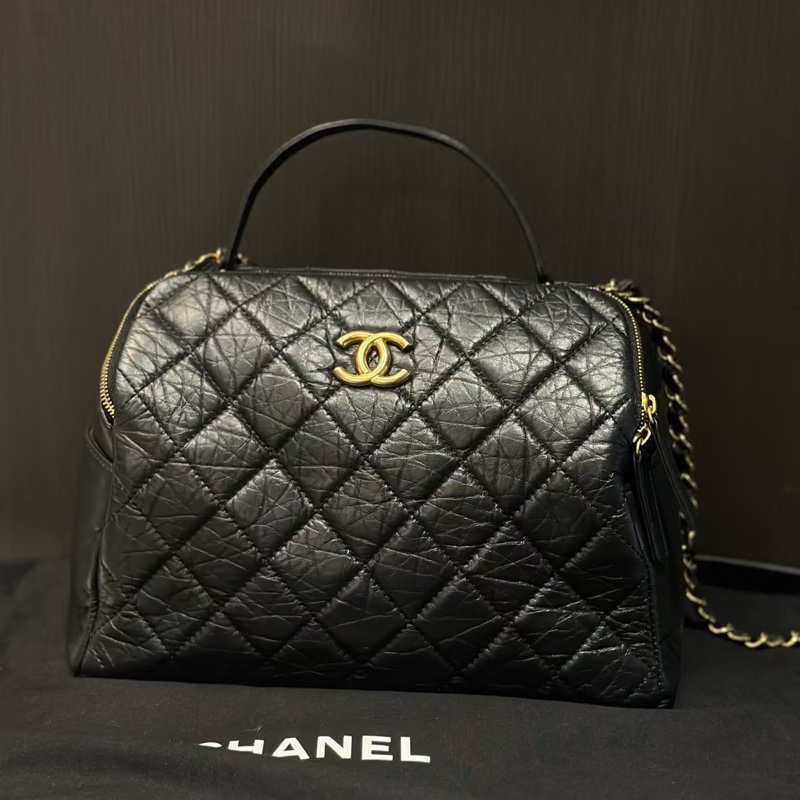 CHANEL香奈兒23C黑金保齡球包Bowling Bag🎱-10