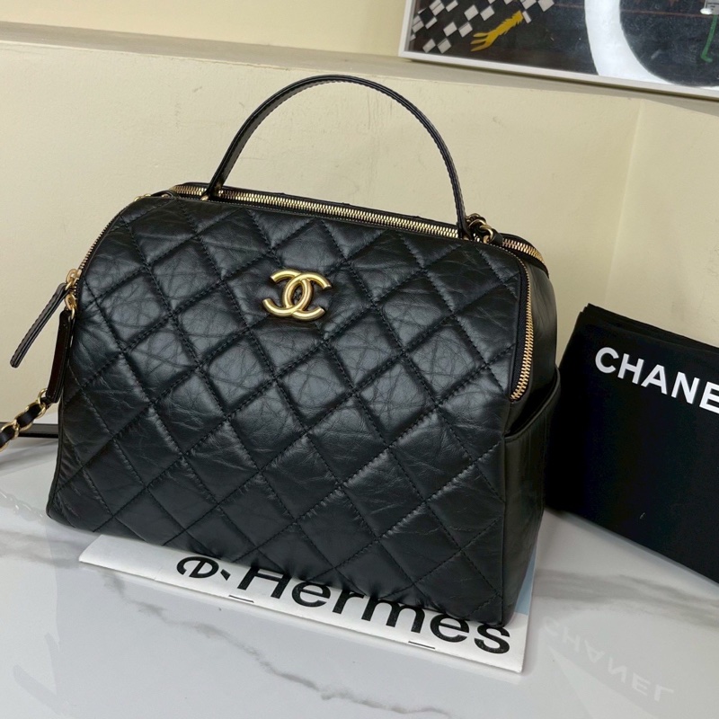CHANEL香奈兒23C黑金保齡球包Bowling Bag🎱-13