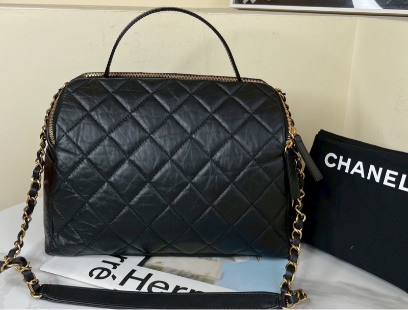 CHANEL香奈兒23C黑金保齡球包Bowling Bag🎱-14