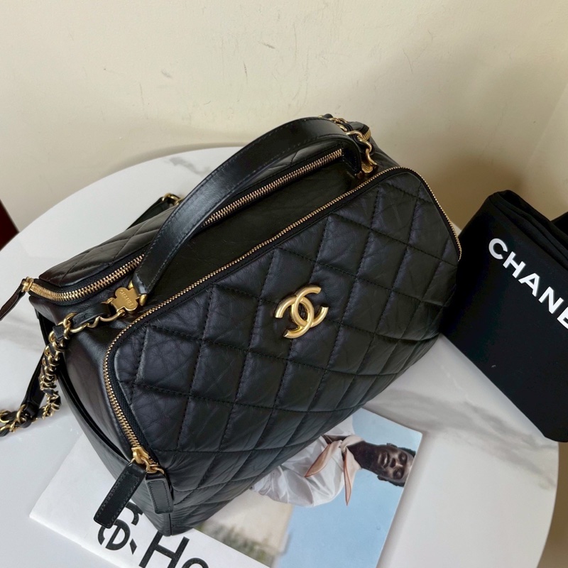 CHANEL香奈兒23C黑金保齡球包Bowling Bag🎱-16