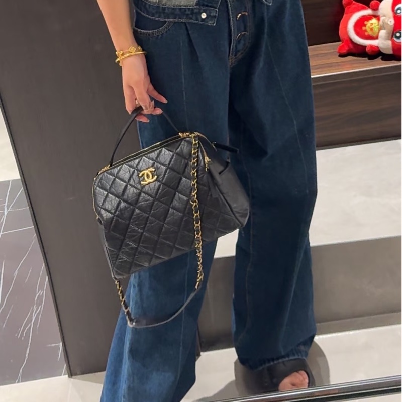 CHANEL香奈兒23C黑金保齡球包Bowling Bag🎱-19