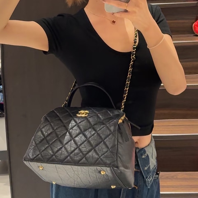 CHANEL香奈兒23C黑金保齡球包Bowling Bag🎱-20