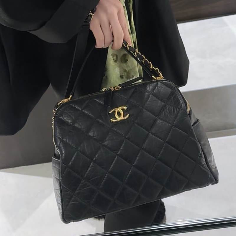 CHANEL香奈兒23C黑金保齡球包Bowling Bag🎱-25