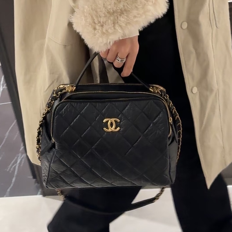 CHANEL香奈兒23C黑金保齡球包Bowling Bag🎱-27