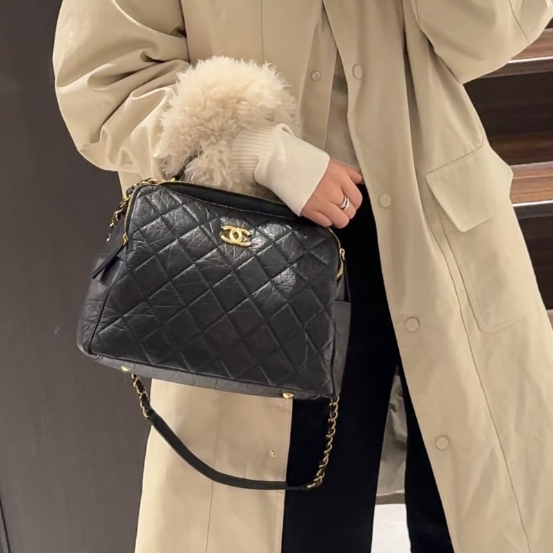 CHANEL香奈兒23C黑金保齡球包Bowling Bag🎱-29