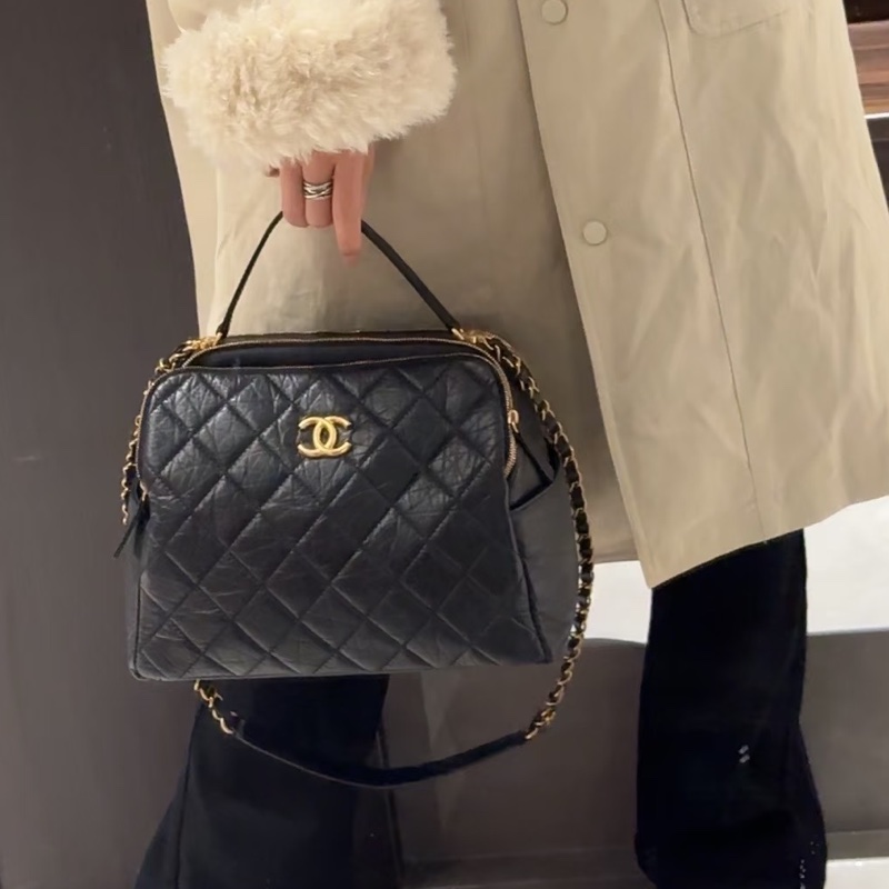 CHANEL香奈兒23C黑金保齡球包Bowling Bag🎱-30