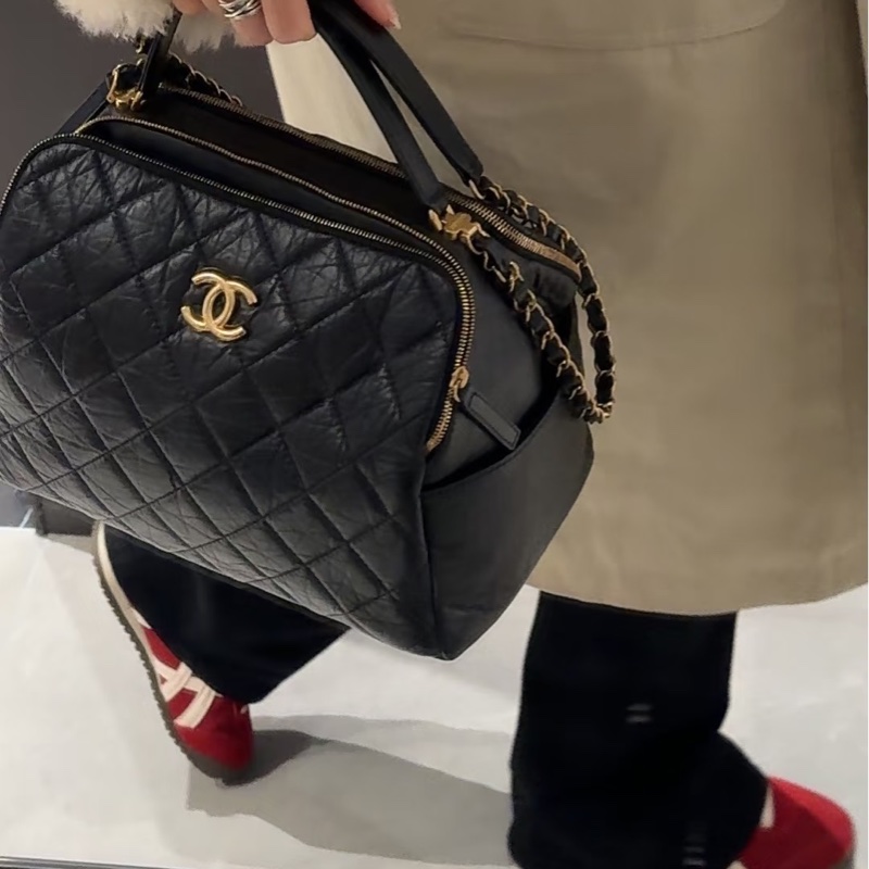 CHANEL香奈兒23C黑金保齡球包Bowling Bag🎱-31