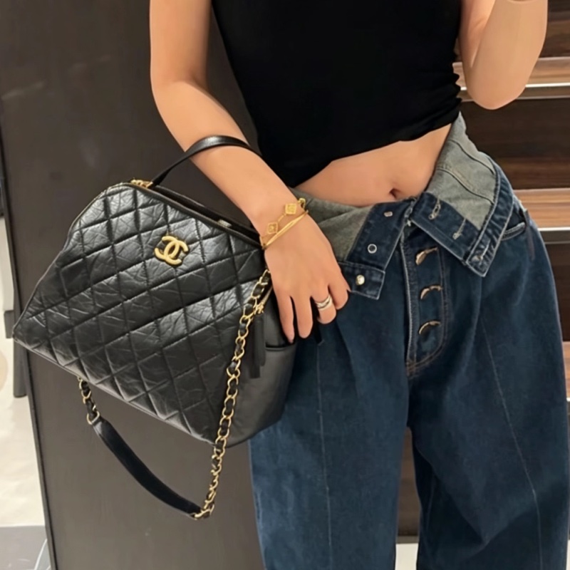 CHANEL香奈兒23C黑金保齡球包Bowling Bag🎱-36