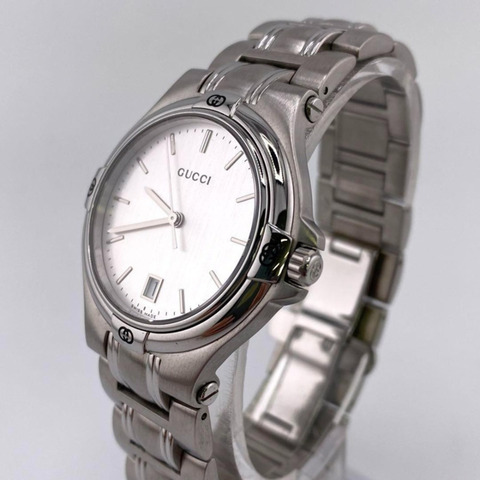 Gucci GUCCI 9045系列YA090318銀色男士瑞士製造石英日期日曆腕錶
