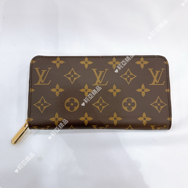 莉亞精品♡ LV 老花長夾 粉色內裡 二手美包-1