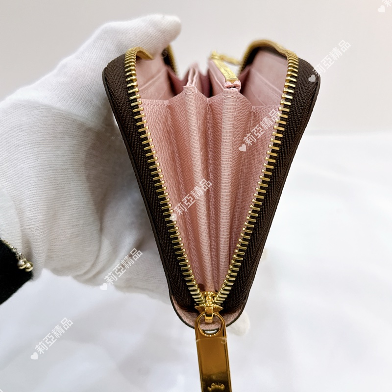 莉亞精品♡ LV 老花長夾 粉色內裡 二手美包-12