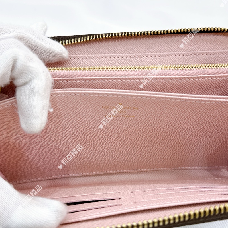 莉亞精品♡ LV 老花長夾 粉色內裡 二手美包-16