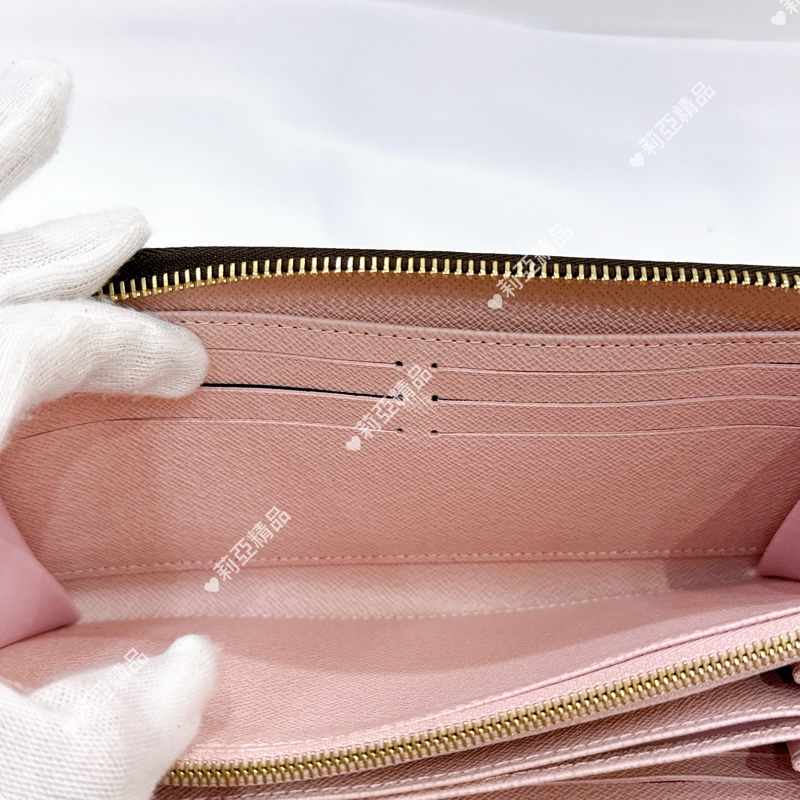 莉亞精品♡ LV 老花長夾 粉色內裡 二手美包-18