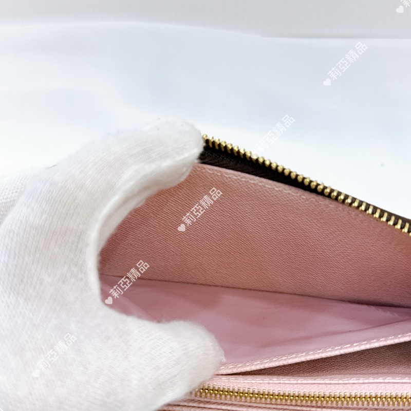 莉亞精品♡ LV 老花長夾 粉色內裡 二手美包-19