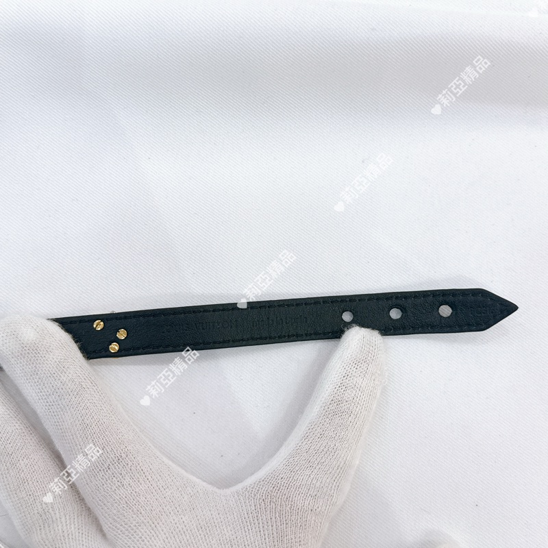 莉亞精品♡ LV黑色水波紋皮帶手環 19cm 二手美品-8