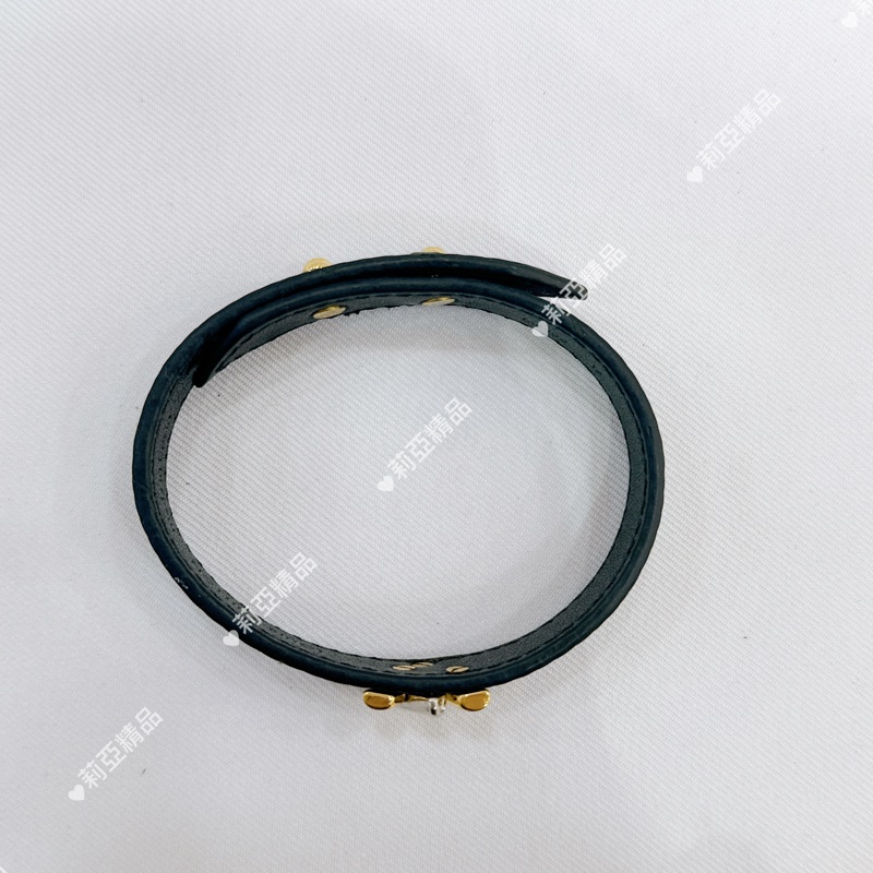 莉亞精品♡ LV黑色水波紋皮帶手環 19cm 二手美品-10