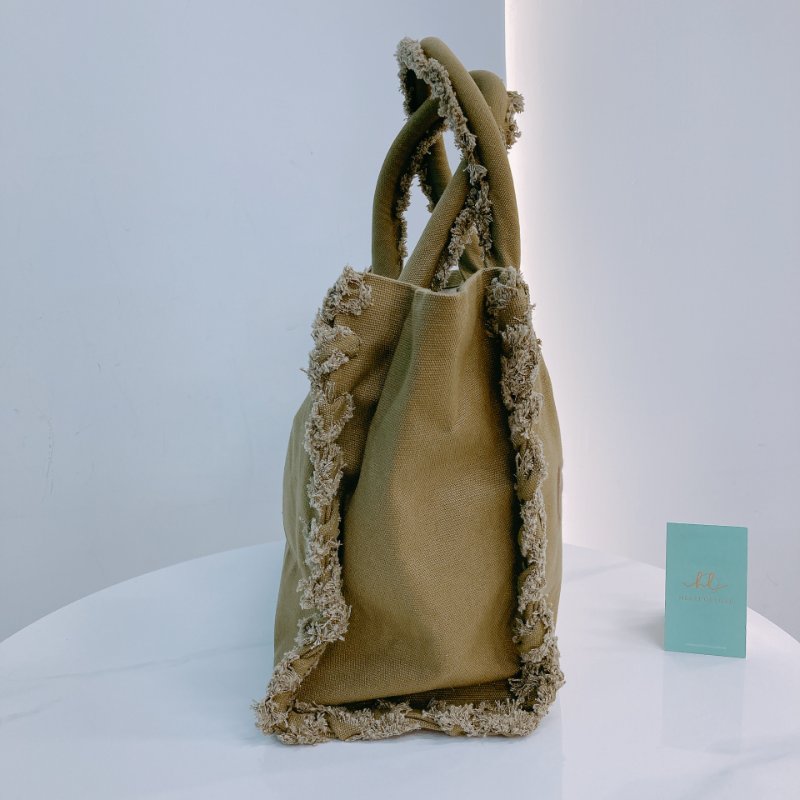 MS0634 Pinko 品高 帆布 沙灘包 手提 綠色 金扣 Beach Shopping Tote Canvas Green x GHW-2