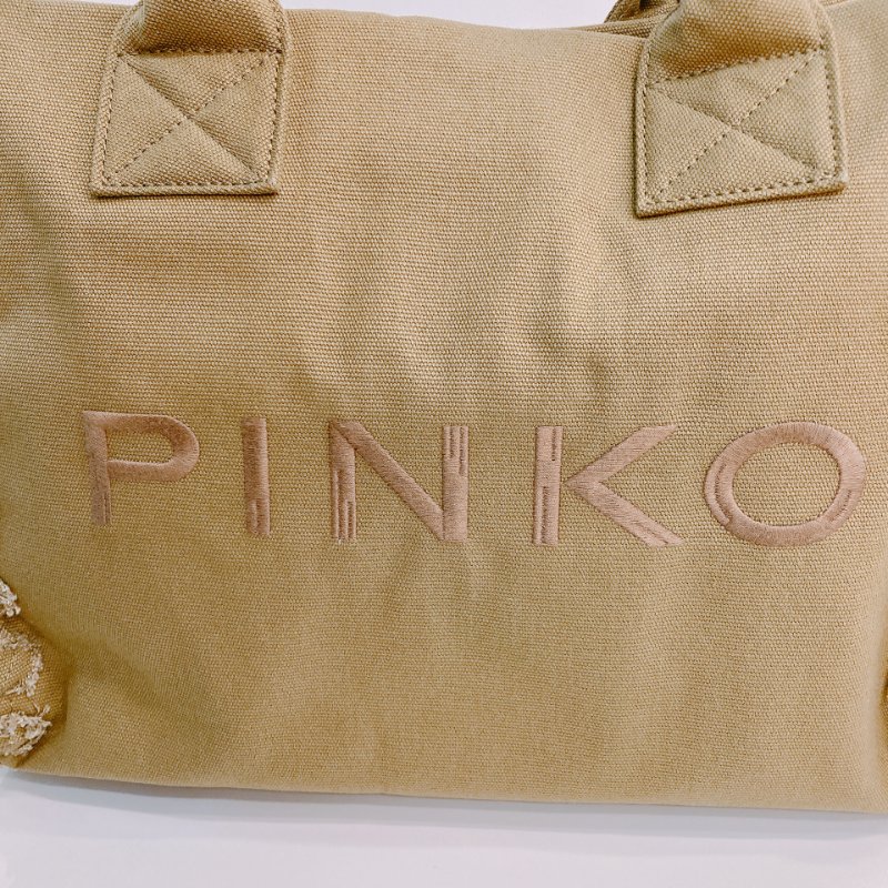 MS0634 Pinko 品高 帆布 沙灘包 手提 綠色 金扣 Beach Shopping Tote Canvas Green x GHW-9