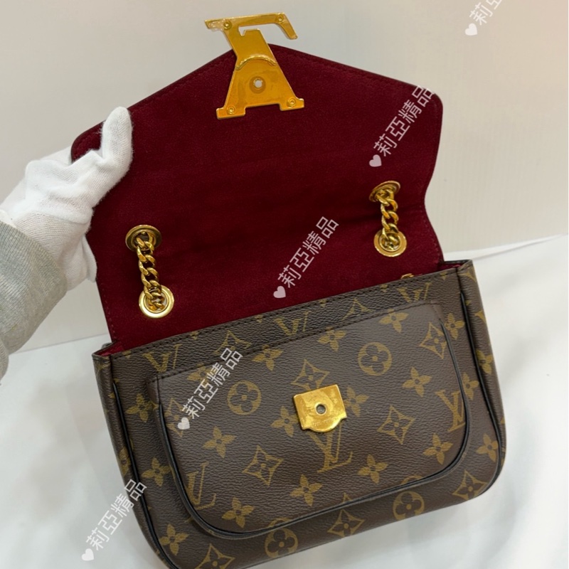 莉亞精品♡ LV M45592 Passy老花郵差包 二手-12