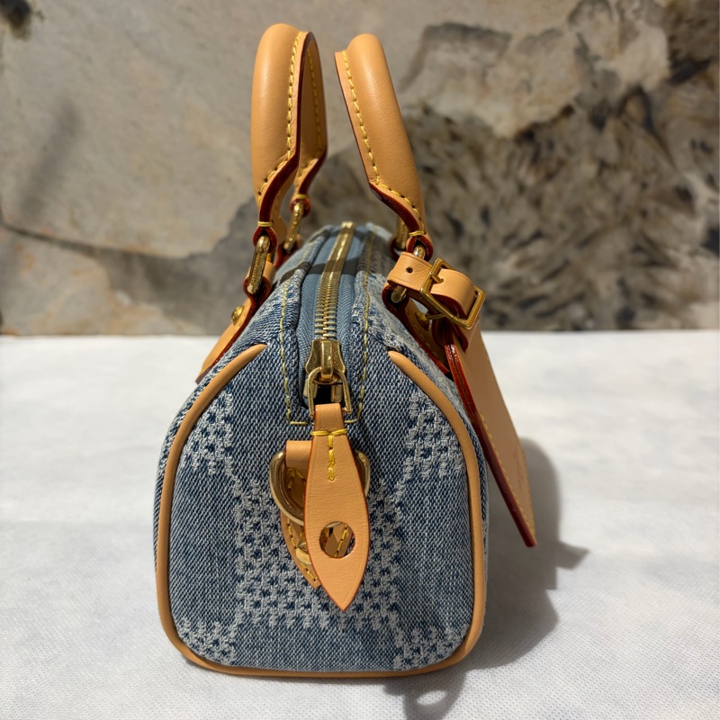 LV淺藍牛仔格紋Nano speedy-2