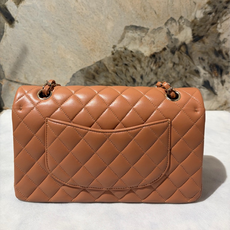 Chanel 焦糖色金釦羊皮CF25-1
