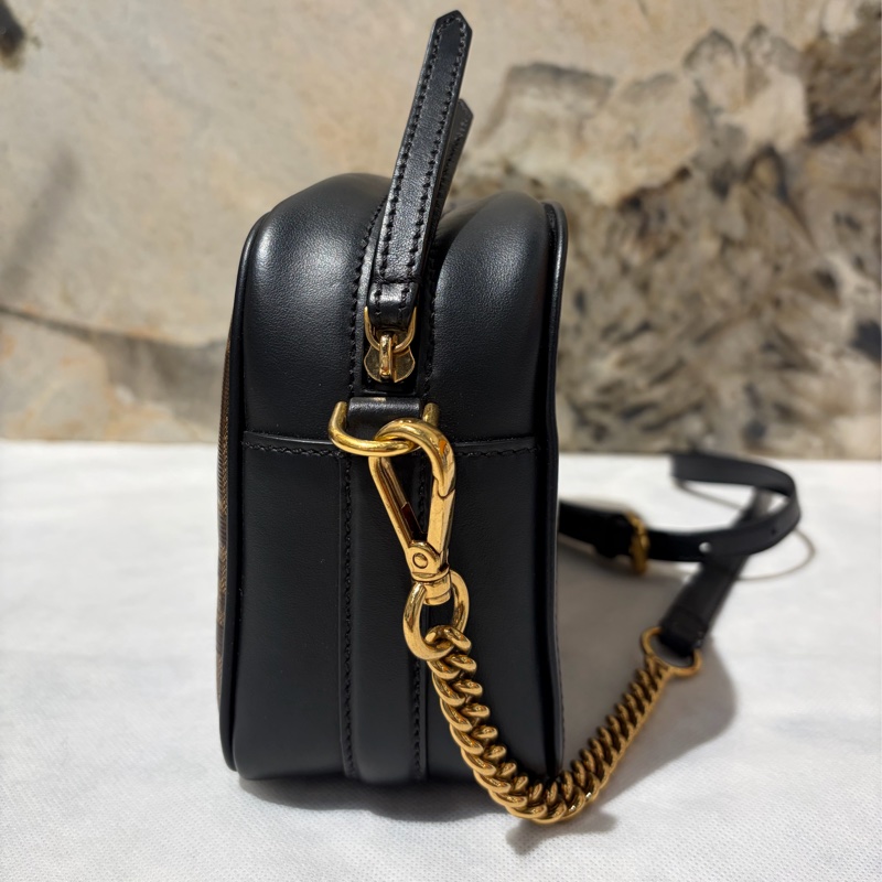 Fendi 咖色F F  PVC 老花相機包-3