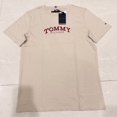 Tommy HILFIGER湯米 英文字母短䄂T恤/奶茶色