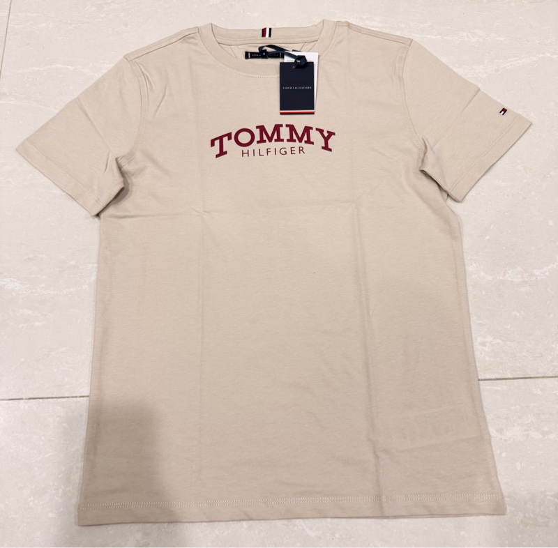 Tommy HILFIGER湯米 英文字母短䄂T恤/奶茶色-0
