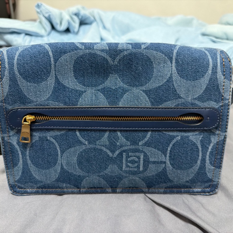 TABBY 經典 SIGNATURE 大號 丹寧布 COACH CLOT 鏈帶單肩手袋-6