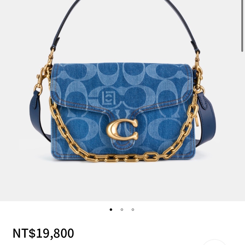 TABBY 經典 SIGNATURE 大號 丹寧布 COACH CLOT 鏈帶單肩手袋-4