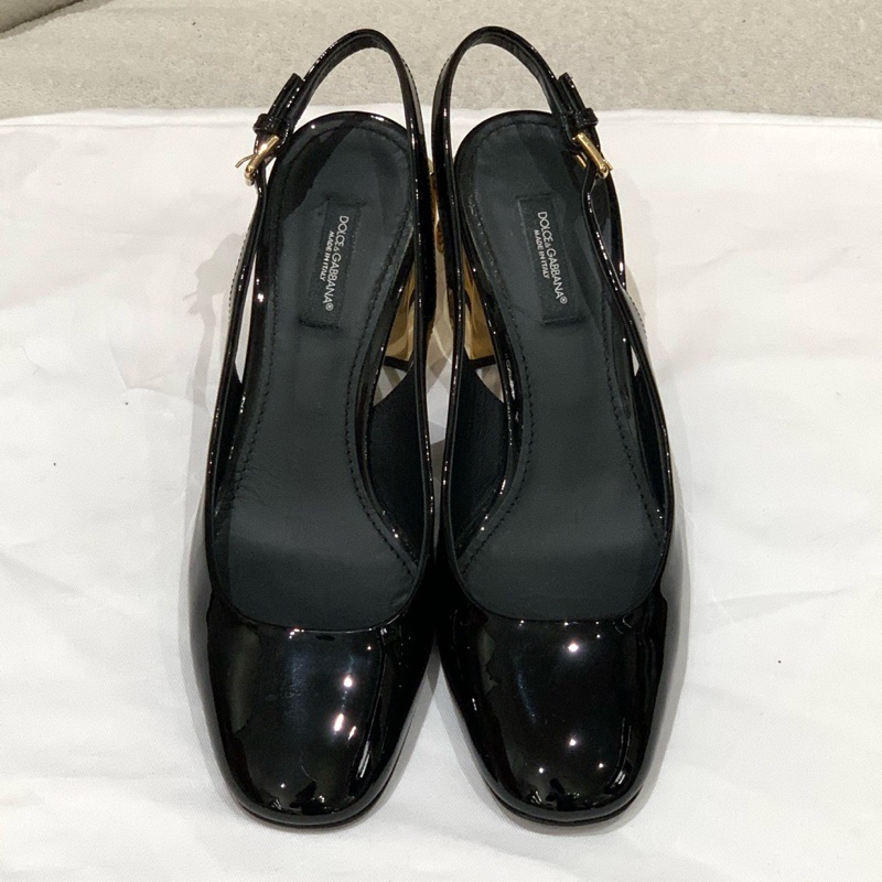 Dolce&Gabbana女士金屬跟瑪麗珍 牛皮 尺寸：37 無配件-1