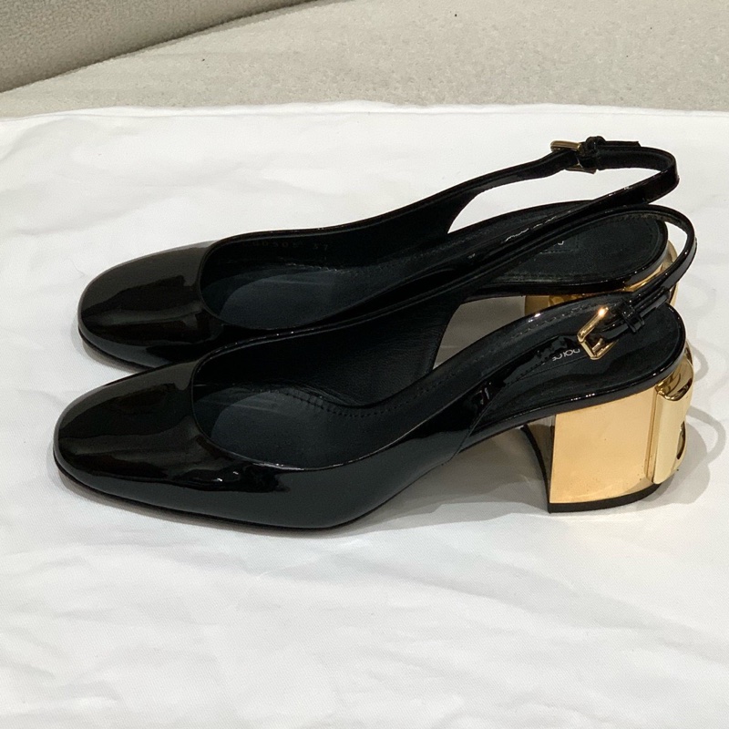 Dolce&Gabbana女士金屬跟瑪麗珍 牛皮 尺寸：37 無配件-2