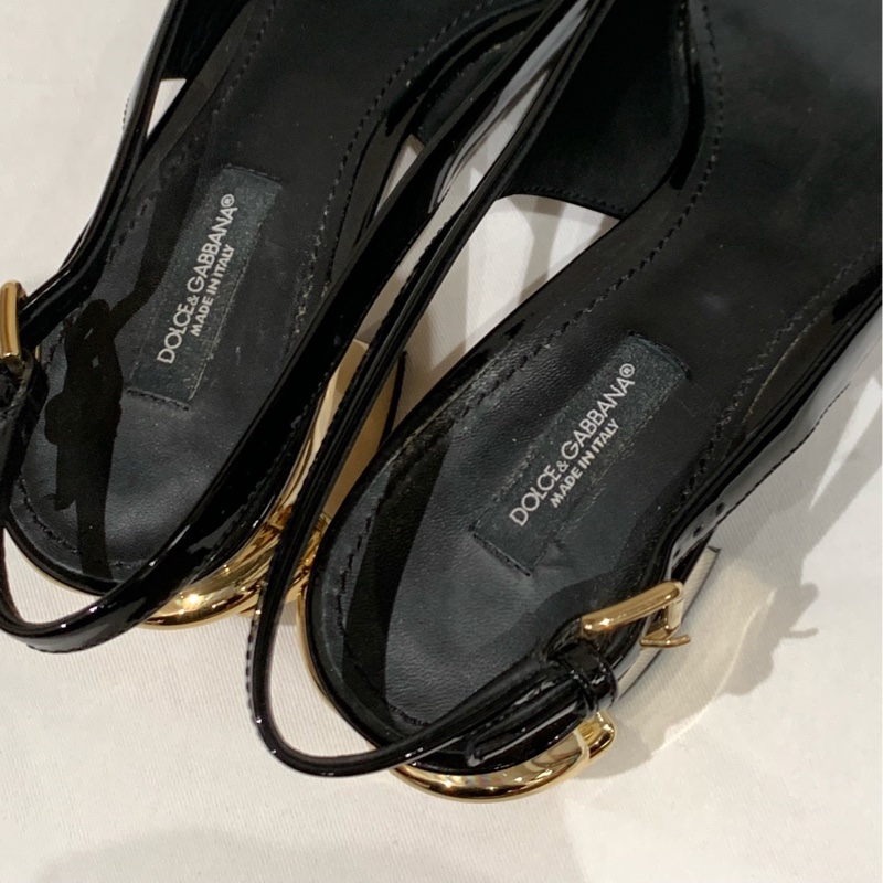 Dolce&Gabbana女士金屬跟瑪麗珍 牛皮 尺寸：37 無配件-4