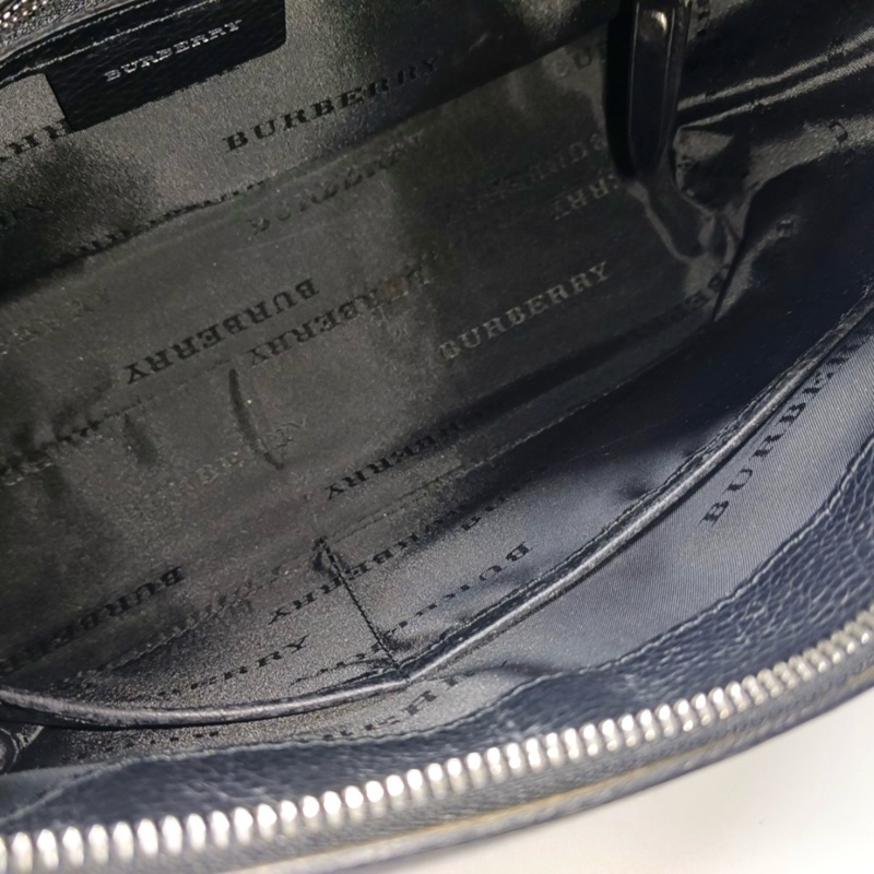 Burberry 多色帆布格紋單肩包手提包 銀色五金 可拆卸肩帶-5