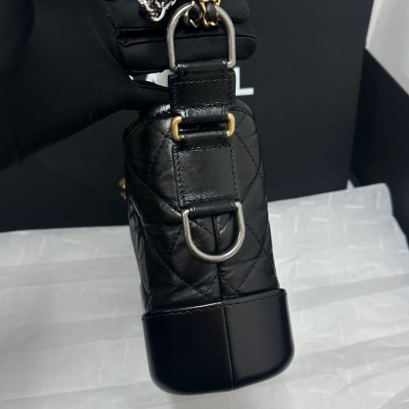 #全新全配🈶購證 香奈兒黑金流浪包小號 絕版熱門爆款-3