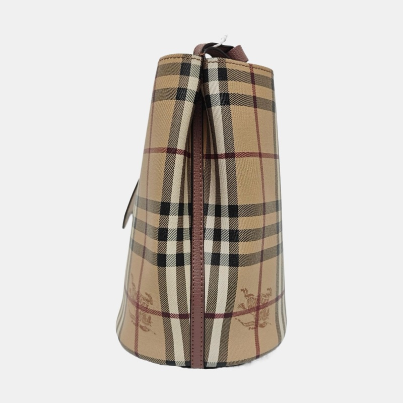 Burberry Lorne 卡其色塗層帆布戰馬格紋單肩包斜挎包-1