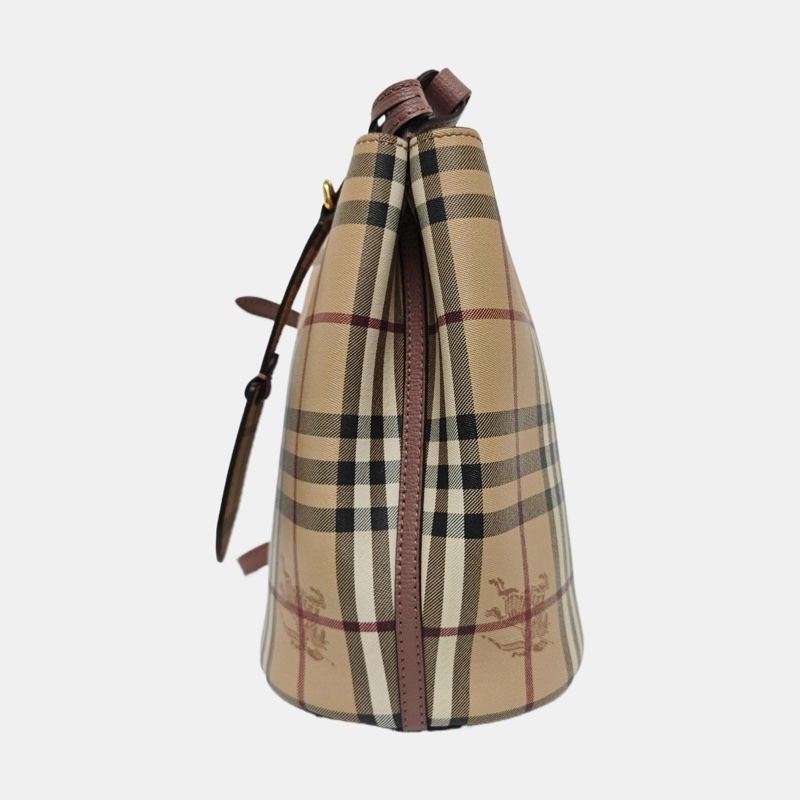 Burberry Lorne 卡其色塗層帆布戰馬格紋單肩包斜挎包-2