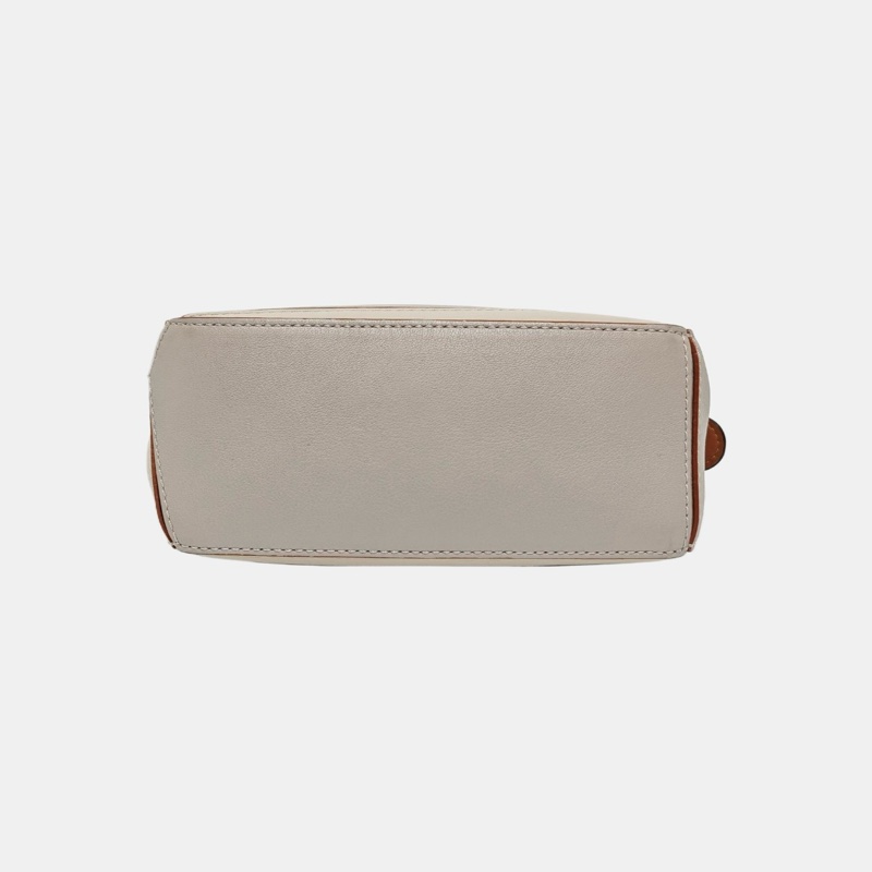 LOEWE Puzzle 迷你 拼色牛皮幾何包單肩包 金色五金 可拆卸肩帶 配件齊全-4