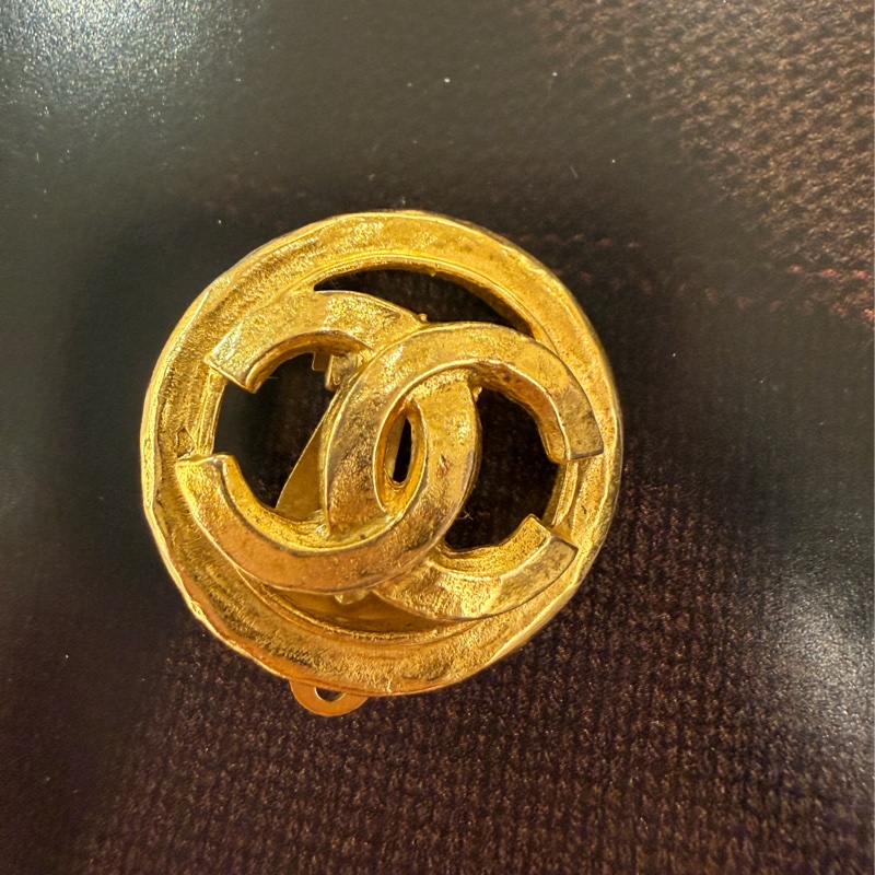Chanel 復古經典Logo金色耳飾-6