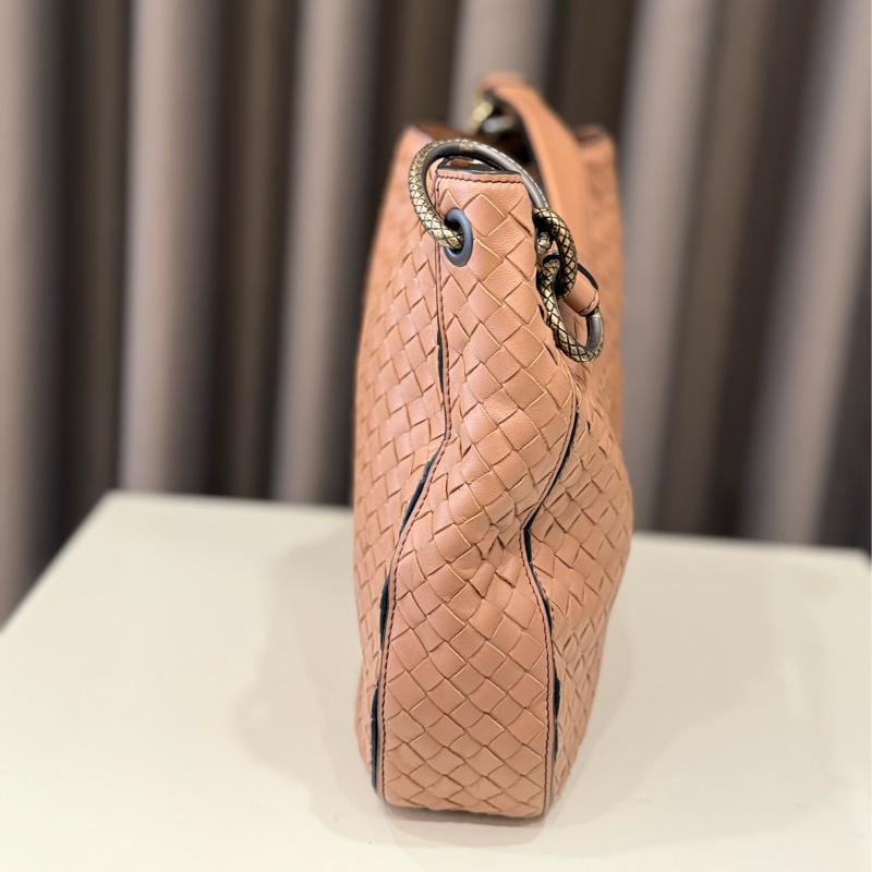 BOTTEGA VENETA 寶緹嘉Bv編織小羊皮單肩包牡丹粉-3