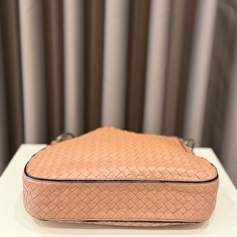 BOTTEGA VENETA 寶緹嘉Bv編織小羊皮單肩包牡丹粉-5