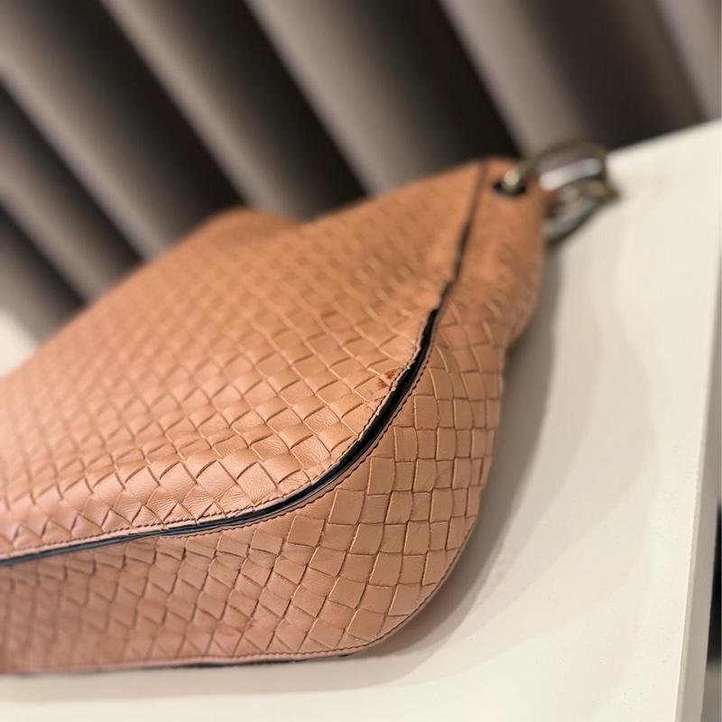 BOTTEGA VENETA 寶緹嘉Bv編織小羊皮單肩包牡丹粉-7