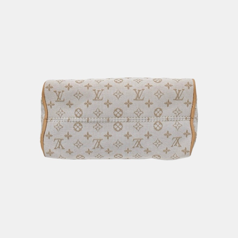 LOUIS VUITTON SPEEDY 20 白色帆布老花提花斜背包-4
