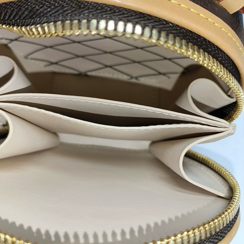 LOUIS VUITTON BOITE CHAPEAU迷你 棕色塗層帆布老花圓餅包斜背包-5