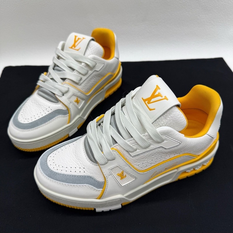 LOUIS VUITTON Trainer 經典 女款  黃白 35碼-0