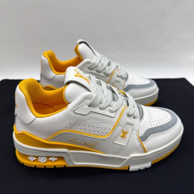 LOUIS VUITTON Trainer 經典 女款  黃白 35碼-3
