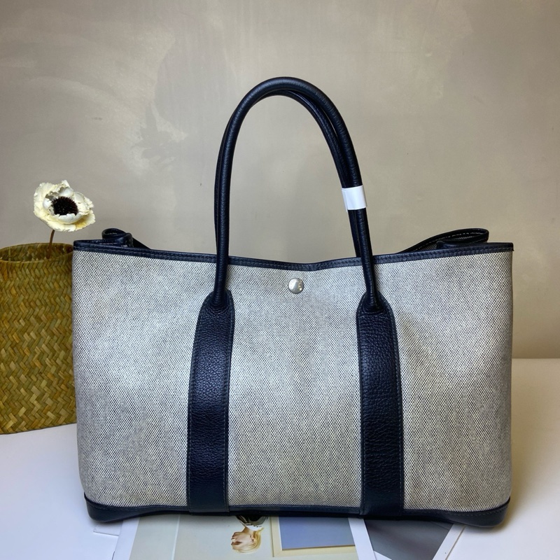 Hermes/愛馬仕 Garden Party花園包，框F刻，熊貓配色-1