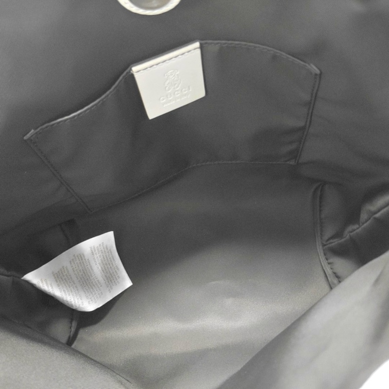 GUCCI 托特包 卡其色塗層帆布老花印花手提包-5