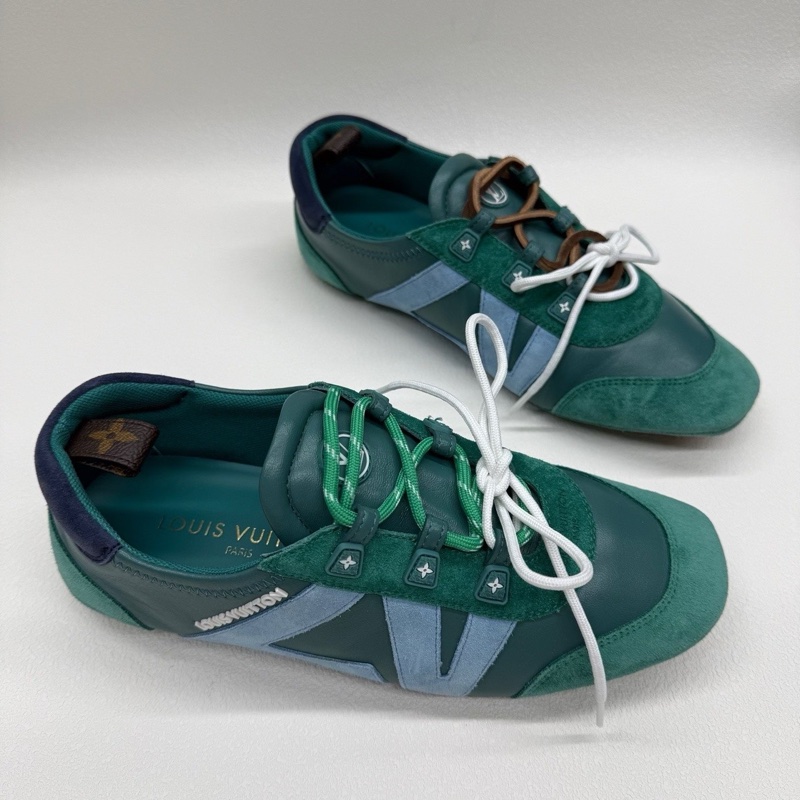 LV Sneakerina 德訓鞋 羊皮革 薄底鞋 女款 綠色新款38碼-2
