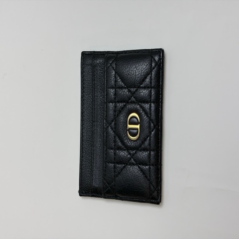 Dior/迪奧 黑色藤格紋卡包零錢包